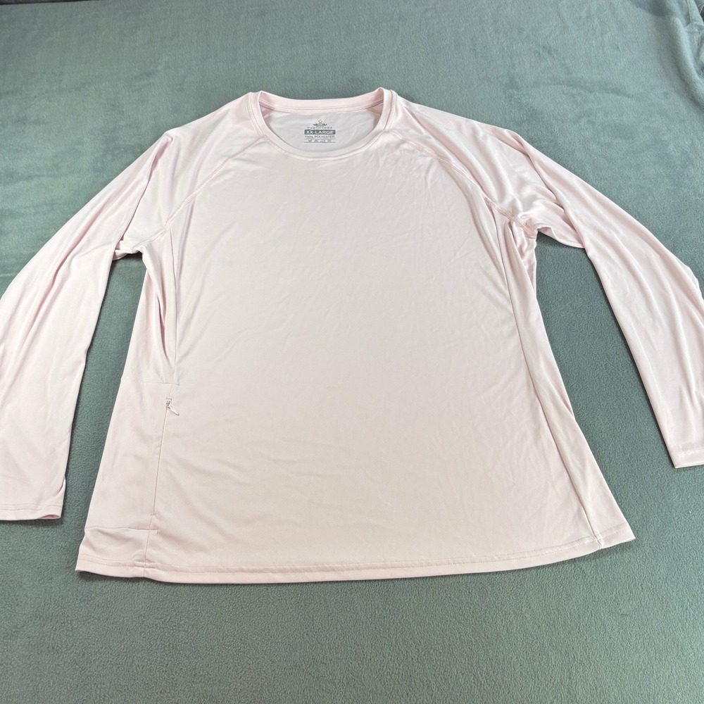 Heathyoga Womens XXL Pink Long Sleeve Activewear Yoga‎ Top Side Zip Pocket XXL